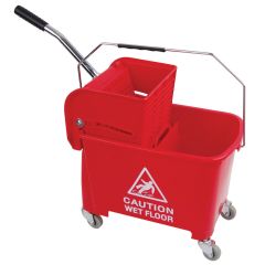 Jangro Microspeedy Red Flat Mop Bucket/Wringer System