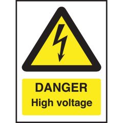 Rigid Danger High Voltage Sign 210x150mm