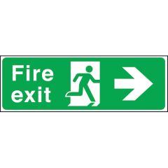 Rigid Fire Exit Sign With Running Man & Arrow Right 150x450mm