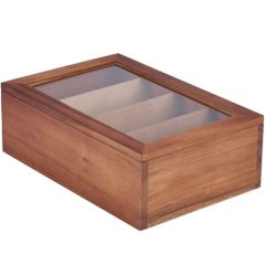 Acacia Wood Tea Box 30x20x10cm