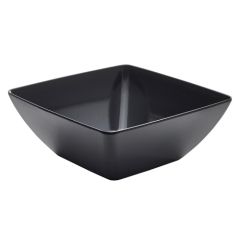 Square Curved Black Melamine Bowl 10.5"