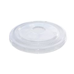 Recyclable PET Flat Smoothie Cup Lids For 12oz Cups