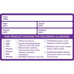 Food Prep Allergen Warning Label (500)