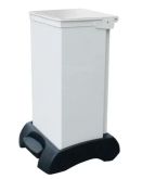 SACKHOLDER METAL BODY WITH PLASTIC BASE AND METAL WHITE LID 75LTR