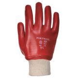 Portwest PVC Knitwrist Red Gloves Size L