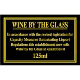 Wine by the Glass 125ml Notice
