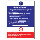 Fire Action Sign.
