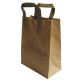 Brown Flat Handle Paper Bags 7"x10"x8.5" (250)